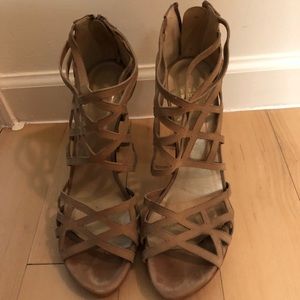 Stuart weitzman heels, strappy tan
